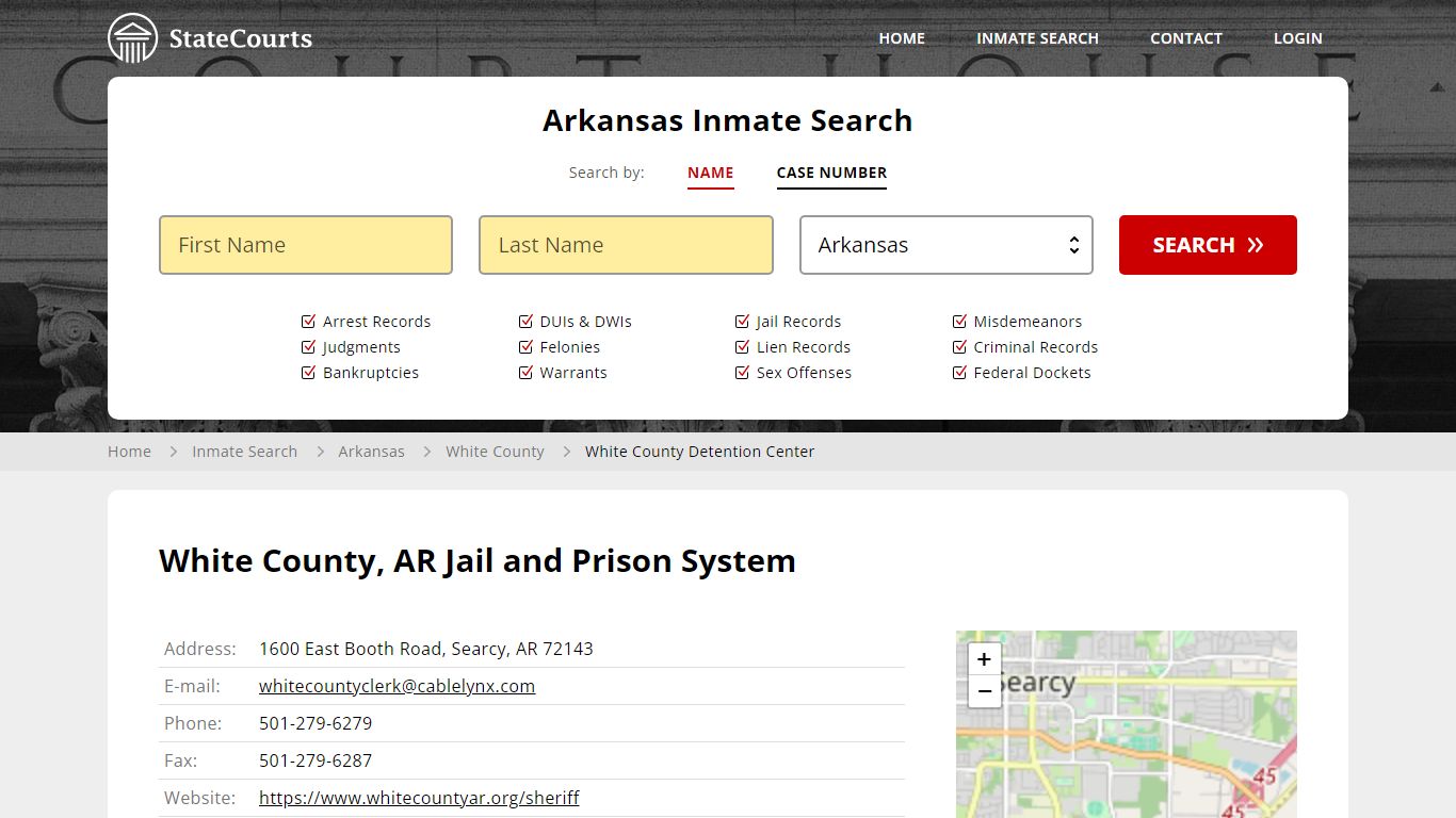 White County Detention Center Inmate Records Search, Arkansas - StateCourts